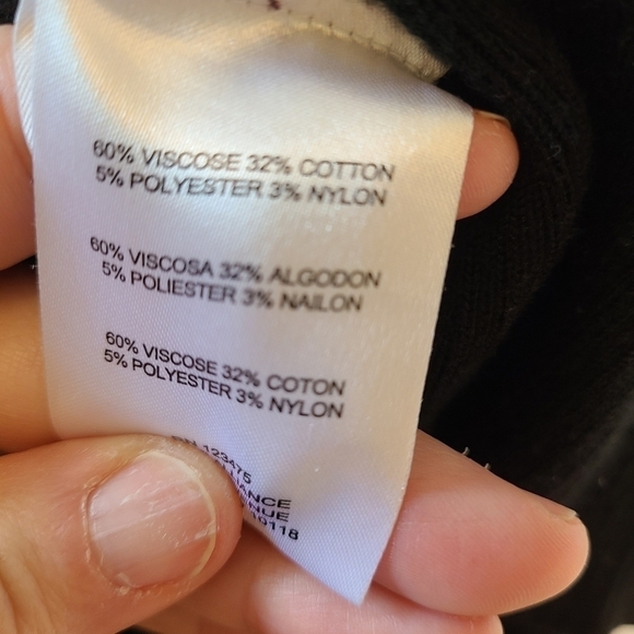 JONES New York Black & White Cotton Blend Plaid Cardigan Size Small - Picture 6 of 6